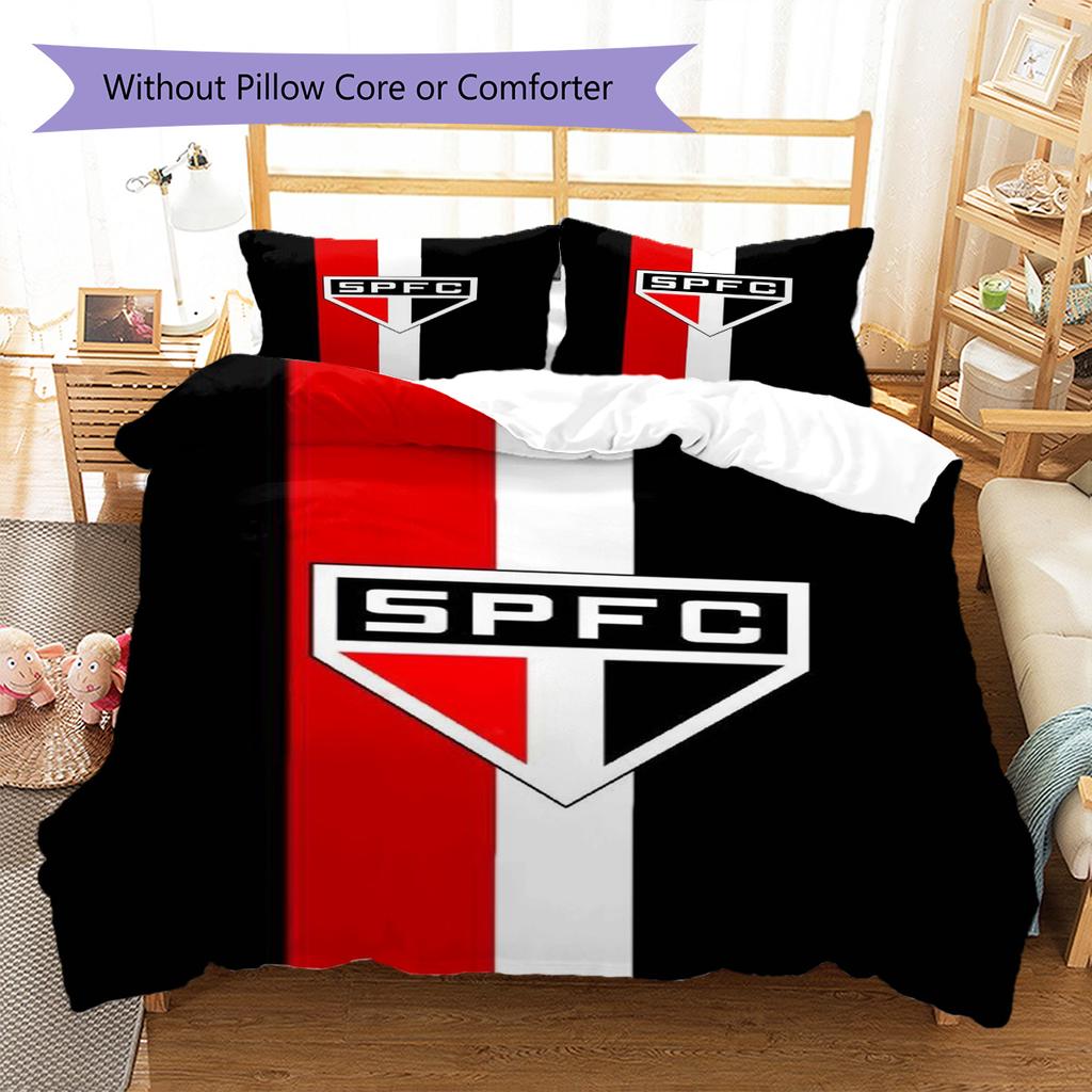 São Paulo Pattern Bedding Set Quilt Cover Pillowcase Home Decor Gift (1 * duvet cover + 2 * pillowcase, without core)