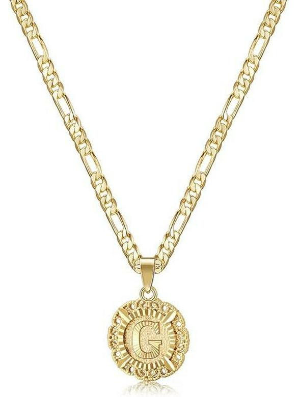 Versatile Alphabet Pendant Figaro Chain Necklace - High-End Light Luxury Clavicle Chain, 26 Letters Available