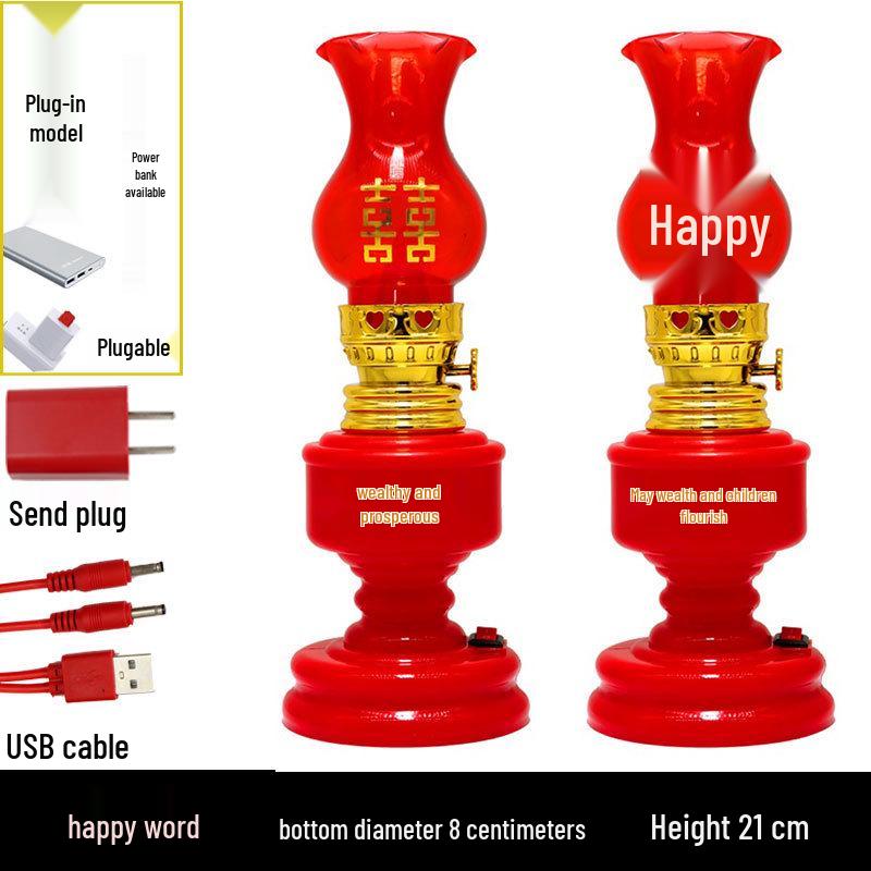 Neue Einzug-Doppelglück Steckerleuchten - Hochzeits- & Einweihungs-Petroleumlampen-Stil.