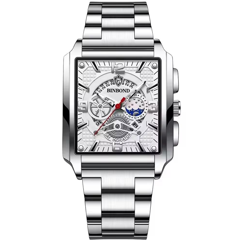 BINBOND 5663 B5663 Top Luxury Men Watches Business Top Brand Man Wristwatch Waterproof Luminous Date Week Quartz Men's Watch