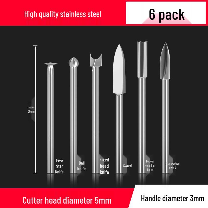 Dental & Wood Carving Tool Set: Power Tool, Engraving Knife, Steel Drill Bit, Grinding & Scribing Heads