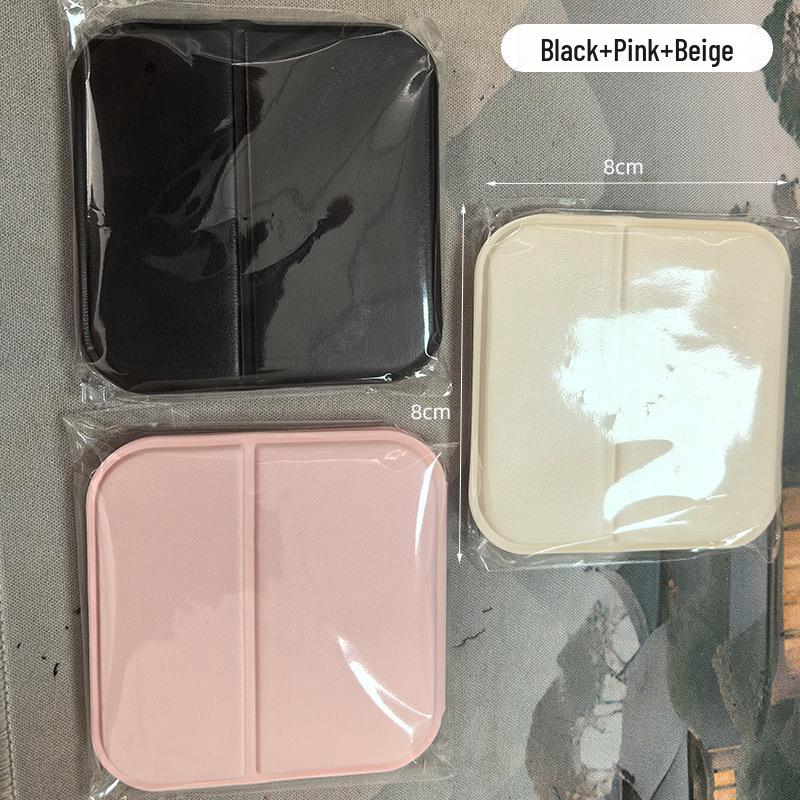 High-Definition Portable Rectangular Makeup Mirror with Folding Round Corners