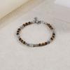 Stainless Steel Natural Stone Bracelet With Obsidian Turquoise Tigers Eye Polished Handmade Fashion Jewelry Men Women