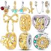 Copper Gold Series Charms Bead Sunflower Dogs Leopard Firefly Pendants Fit Original Bracelet Jewelry Gift Marking