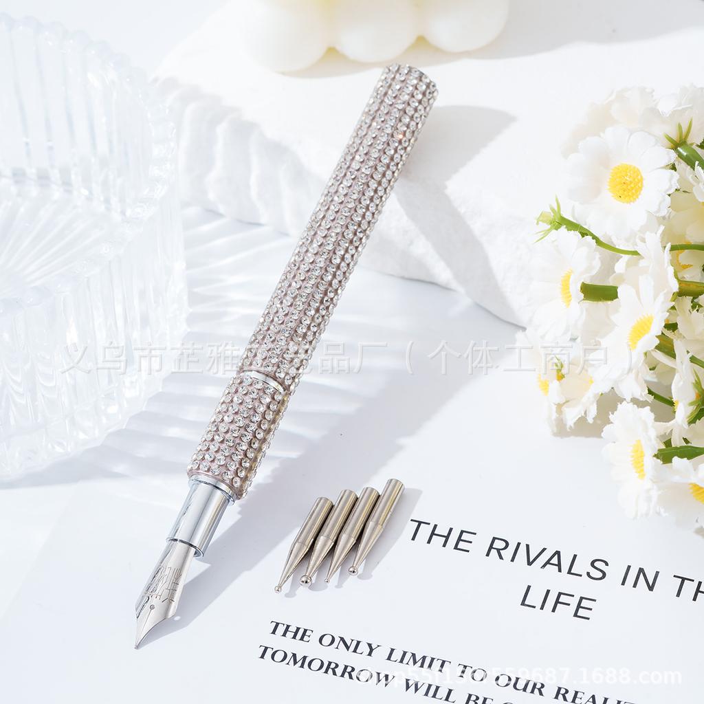 Diamond-encrusted manicure pen, drawing extremely fine manicure pen, painting pen, tracing pen, point drill pen 5 kinds of heads can be replaced