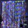 3M 6M Christmas Lights Curtains for Windows Led Fairy  Year Light Room String Battery Powered Garland Waterfalls Decorations