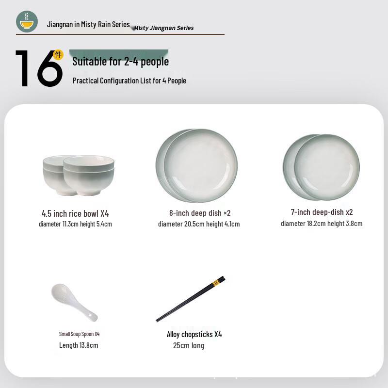 Huazao Baijia WA Chinese Underglaze Ceramic Dinnerware Set