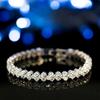 Fashion Women Zircon Crystal Roman Chain Clear Rhinestone Bangle Bracelet Gifts