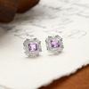 New Natural Stone Square Earrings S925 Sterling Silver Non-fading Stud Earrings for Women, Niche Temperament Accessories for Women