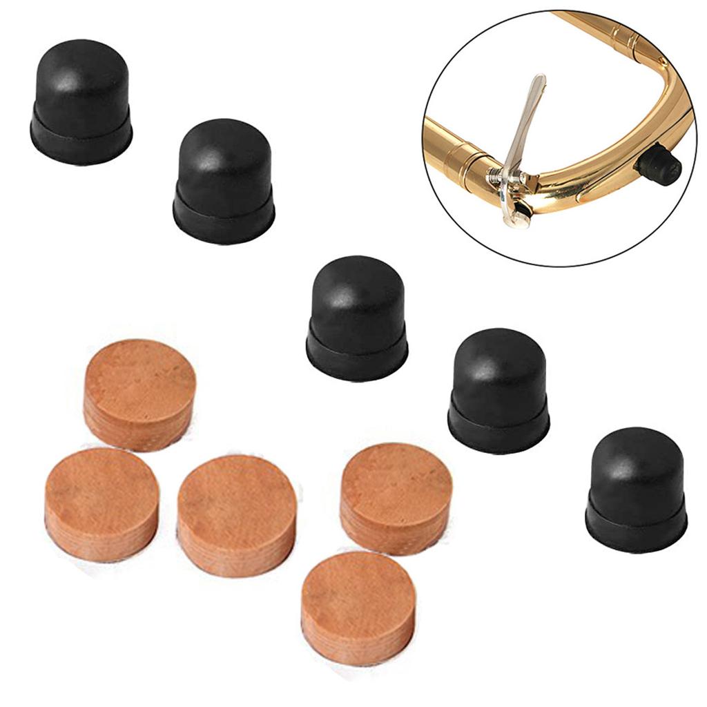 10-Piece Trombone Drain Valve Set Padded Drain Valve High-Quality Brass Valve Support Feet Cork Stopper