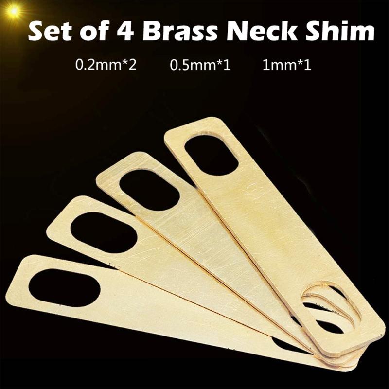 Guitar Neck Shims Brass Shims for Guitar and Bass Screwed Neck Repair,4 Pieces