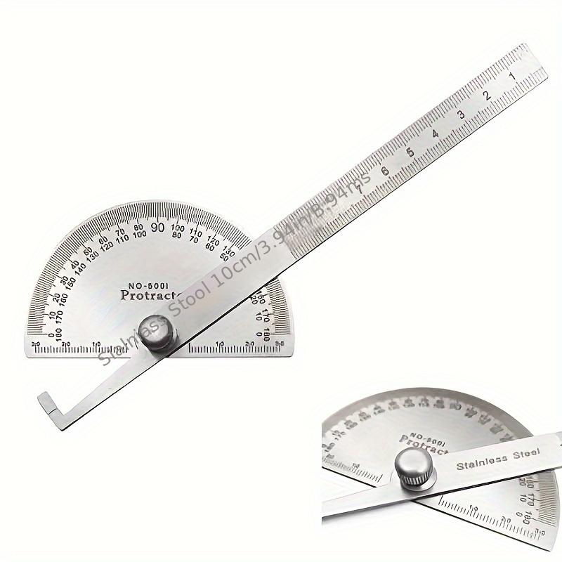Precision Stainless Steel Angle Protractor - 0-180 Degree Adjustable Ruler, 3.94 Inch Woodworking Measurement Tool with Protective Soolies