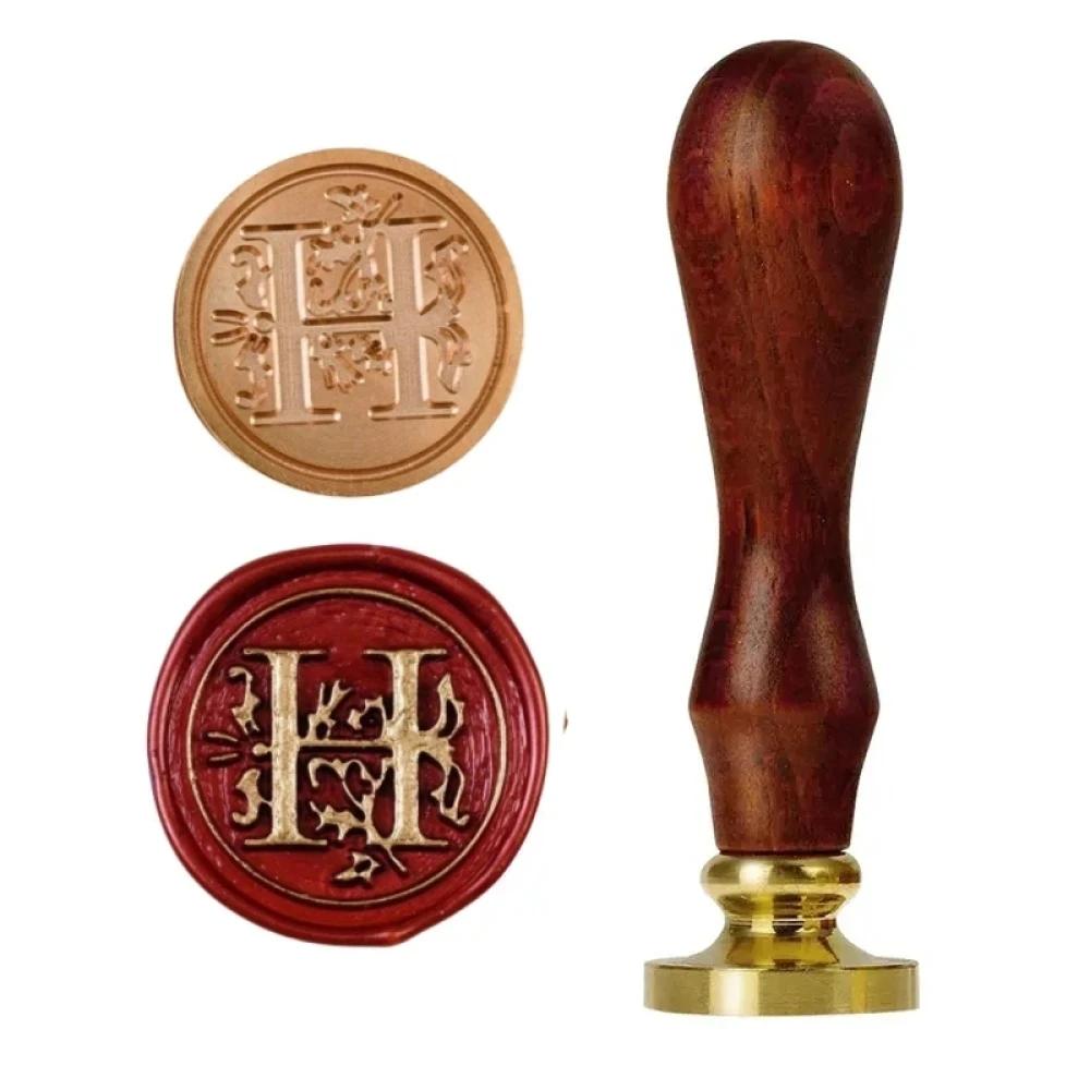 1set 26 Letter A-Z Wax Seal Stamp with Wooden Handle, Wax Seal Paint Copper Head for Envelope Gift Invitation Card Sticker