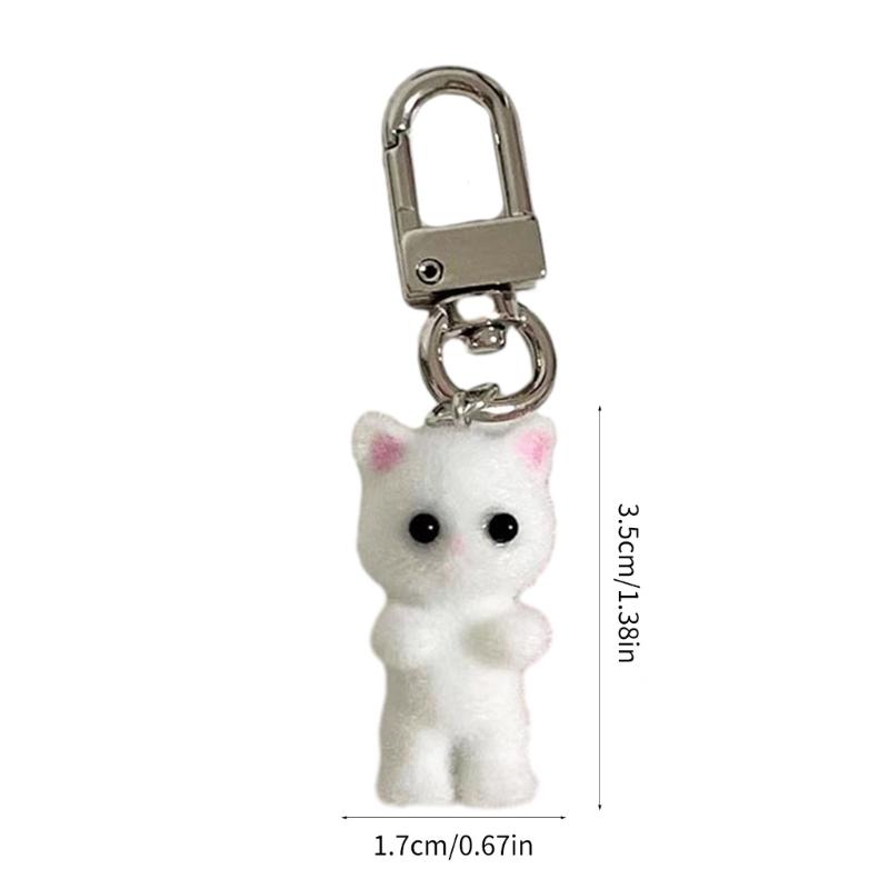 Charming 3D Cartoon Cat/Bear Keychain Cute Animal Bag Decoration for Women Girls Stylish Keychain for Car Keys and Bags