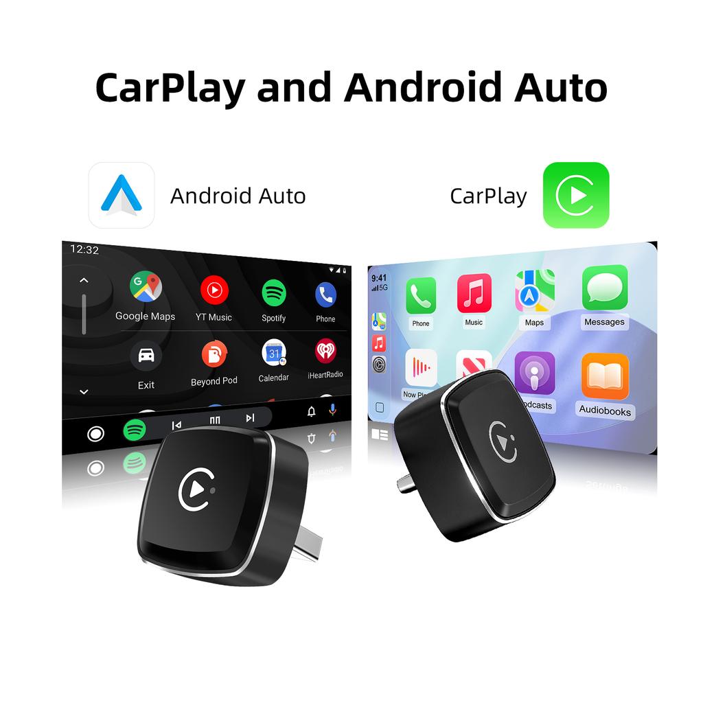 2in1 Wireless CarPlay Android Auto Adapter for Factory Type-c Wired car, Smart Dongle Compatible With Almost All Kinds of Cars