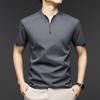 Summer New Men's Quick-drying Thin Half-zipper Mesh Short-sleeved T-shirt Men's Refreshing and Versatile Luxury Jacket