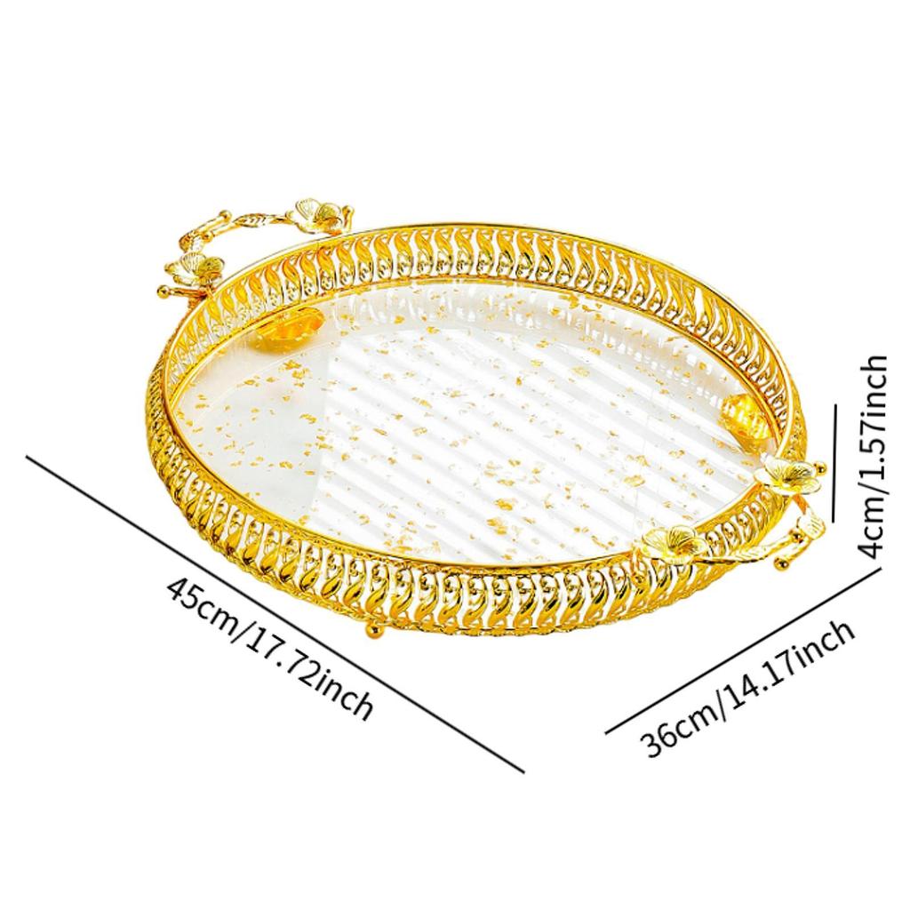Gold Fruit Tray Easy To Clean Cake Trays for Home Wedding Party Decoration