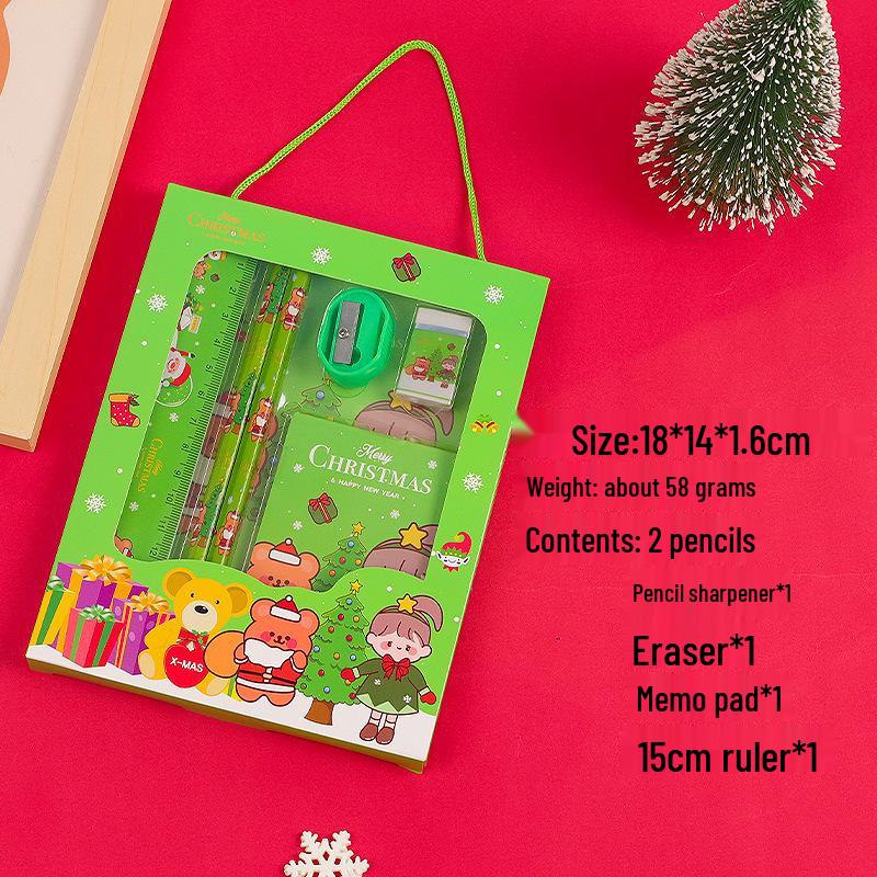 6-Piece Christmas Stationery Gift Set for Kids: Handbag Box for Elementary & Kindergarten