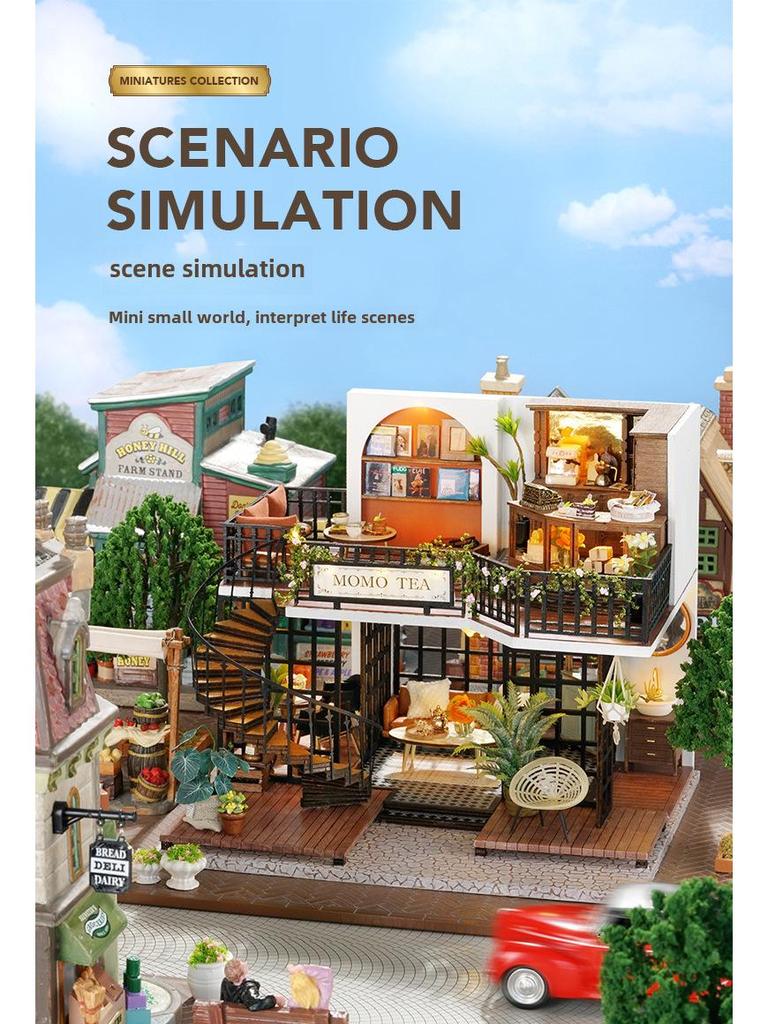 Momocha DIY Jungle Hut: Model retro de vila cu etaj dublu pentru fete