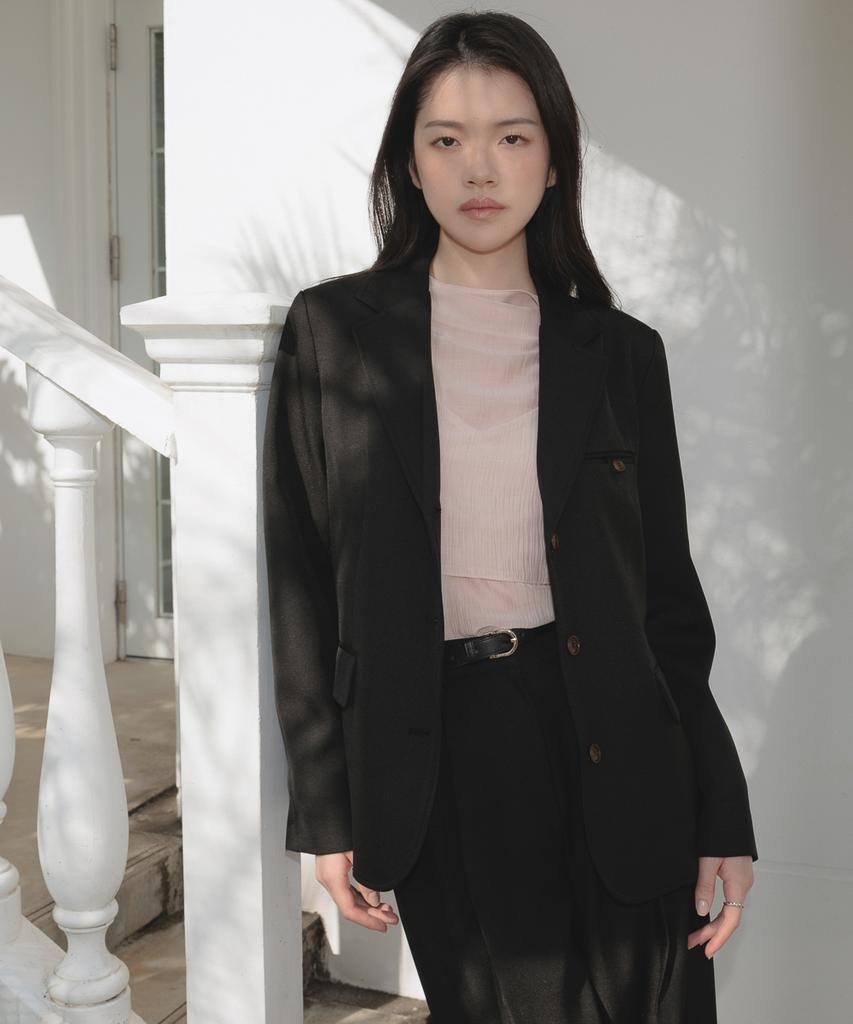 Deheve Hidden Stripe Single Jacket [Black]