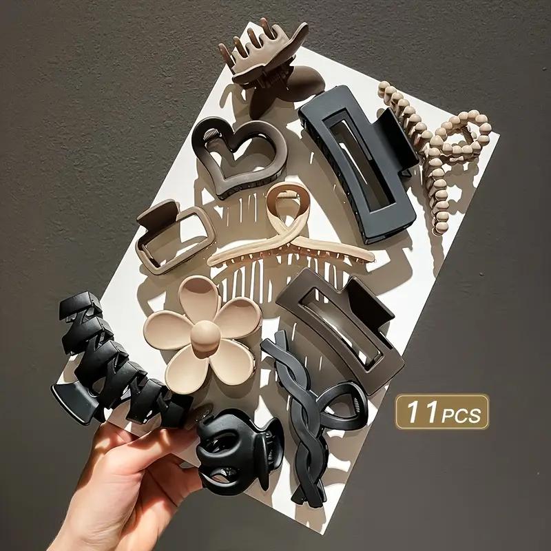 

Набор из 11 предметов женских зажимов высокого класса с матовым покрытием Женская заколка-акула для волос сзади, головной убор, подходит для Рождества и Праздника Весны