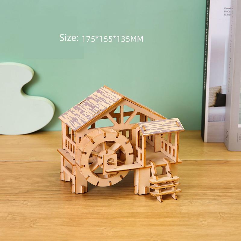 Laser Cutting DIY Houses Villas Building 3D Wooden Puzzle Toy Assembly Model Kits Desk Decoration for Children's Gift