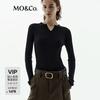 MO&Co. Women's Round Neck 100% Wool Sweater
