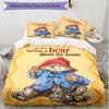 3pcs Duvet Cover Set (1*Duvet Cover + 2*Pillowcase, Without Core), Paddington Bear Print Soft All‑Season Bedding Set, Home Bedroom Decor Gift