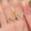 2025 Trendy White Mother of Pearl Butterfly Ring Set: High-End, Niche Design Open Index Finger Ring for Women