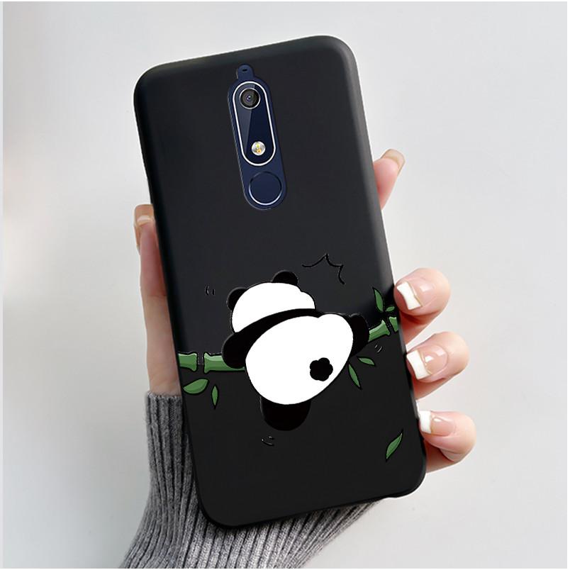 Custodia carina per Nokia 5.1/Nokia 5.1 Plus/Nokia X5/Nokia 5 Cover Shell Stampata Cover Protettiva Silicone Morbido Cartone Animato Nera