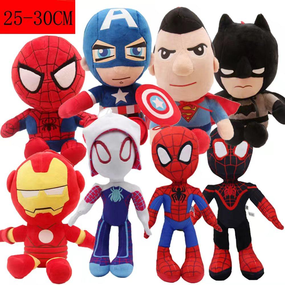 Hot 27-30cm Man Spidermaned Plush Toys Movie Dolls Marvel Avengers Soft Stuffed Hero Captain America Iron Christmas Gifts