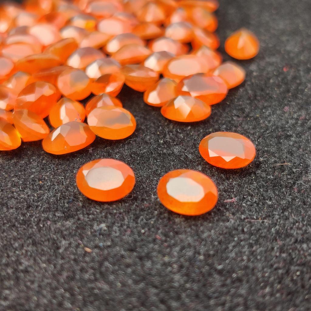 Carnelian 7x5 MM Oval Faceted Cut Gemstone, Orange Carnelian Stone, Natural Carnelian Gemstone, Loose Gemstone, Calibrated Stone Lot