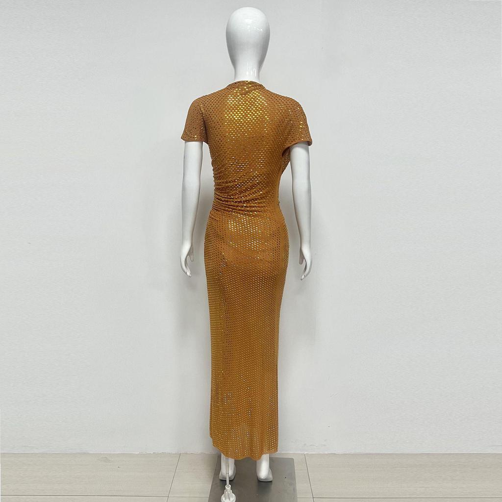 2026 Elegant One-Shoulder Rhinestone Slim-Fit Formal Summer Dress for Women