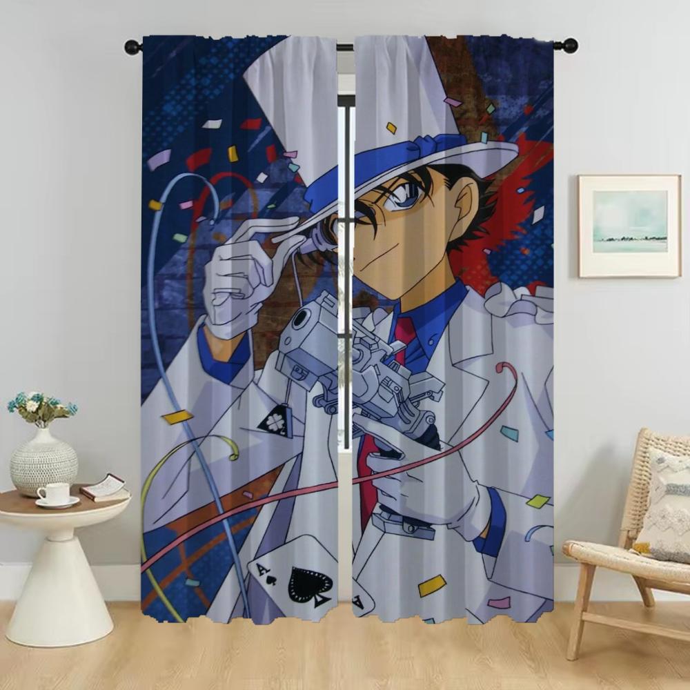 Kaitou Kiddo Elegant Room Curtains 2 Pieces Shades Home Interior Curtains for Camera Partition Halloween Decoration Curtain