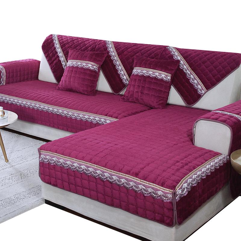 Tykt plysj sofatrekk beskytter sklisikkert sofatrekk moderne flanell sofatrekk til stue 3-seters sofaer og lenestoler