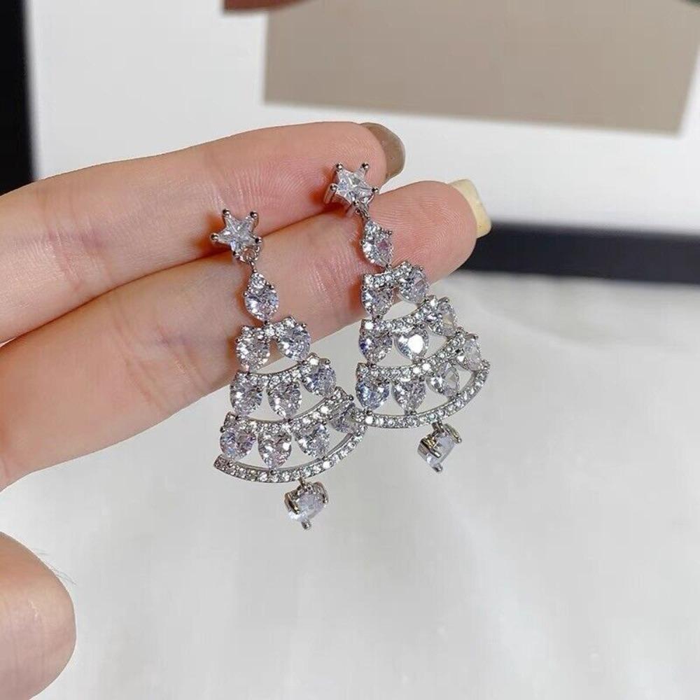 Shiny Christmas Drop Earrings Alloy Ear Studs New Stud Earrings  Beauty