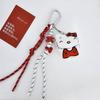 Cute Kt Cat Plush Keychain Creative Cartoon Stuffed Doll Woven Rope Keyring Bag Pendant Schoolbag Hanging Decoration Couple Gift