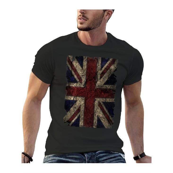Men s Vintage Union Jack British Union Jack Flag T-Shirt - Distressed Union Jack Graphic Tee, Heavy-Duty British Heritage Shirt for Men, Casual S