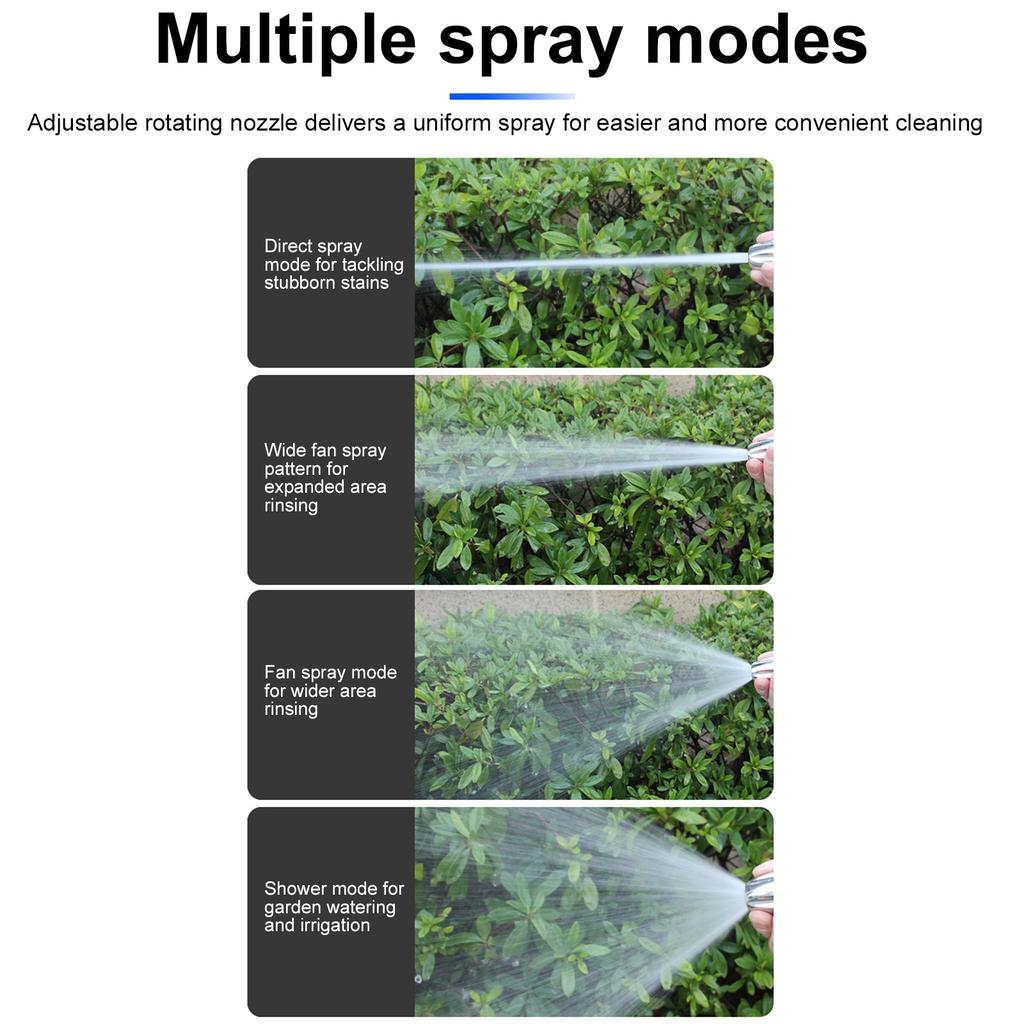 Garden Hose Nozzle Fits 3/4in Expandable Hose Leakproof Hose Sprayer for Car Washing Garden Watering Patio Cleaning