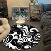 Chic Round Moon Multicolor Accent Rug, Non-Slip Floor Mat for Laundry Room