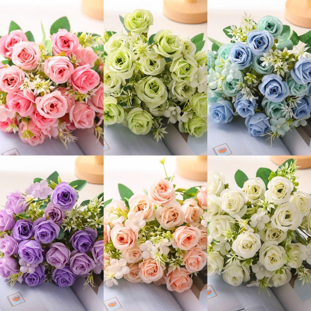 Landscape Rose Silk Bouquet 30cm Wedding Bouquet Fashion Artificial Silk Flowers Home Decorations