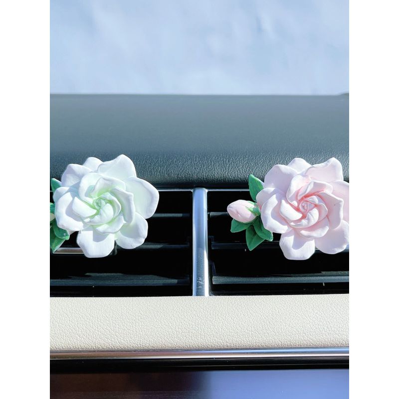 Jasmine Car Air Freshener for Air Conditioning Vent, Gardenia Car Perfume Decoration, Flower Aroma Diffuser Stone