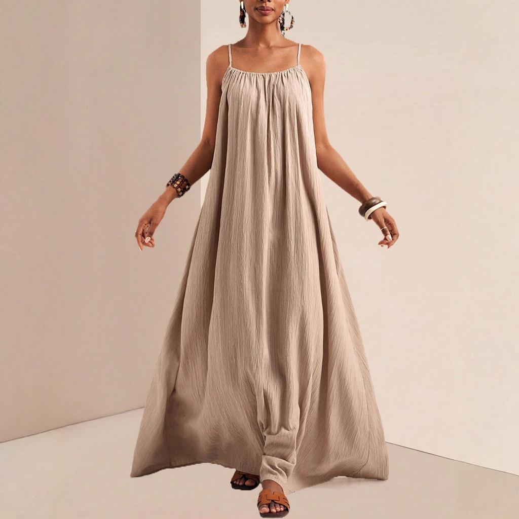 Women's Dress Casual Flowy Dresses R-neck Vocation Boho Beach Sundress