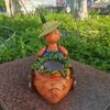 Carrot Farmer Resin Planter: Cute Animal Flower Pot for Outdoor Decor