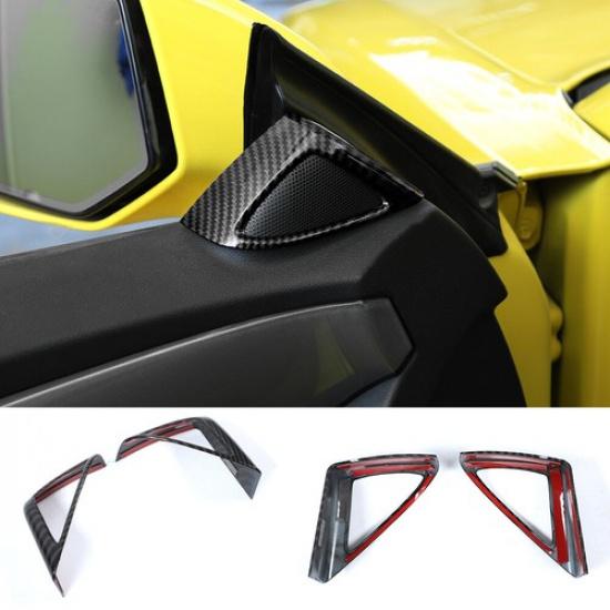 Front A-Pillar Speaker Cover Trim Decor Frame Bezel Kit For Chevy Camaro 2010-15