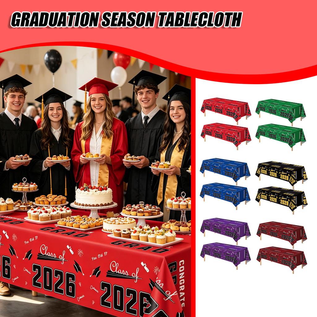1 Graduation Theme Tablecloth For Graduation Party Decoration, 100*140cm