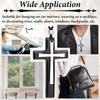 Cross for Car Mirror Hanging, Wood Cross Charms for Rear View Mirror, Car Hanging Ornament, Christian Accessories for Cars, Truck, Home Decor (Black)