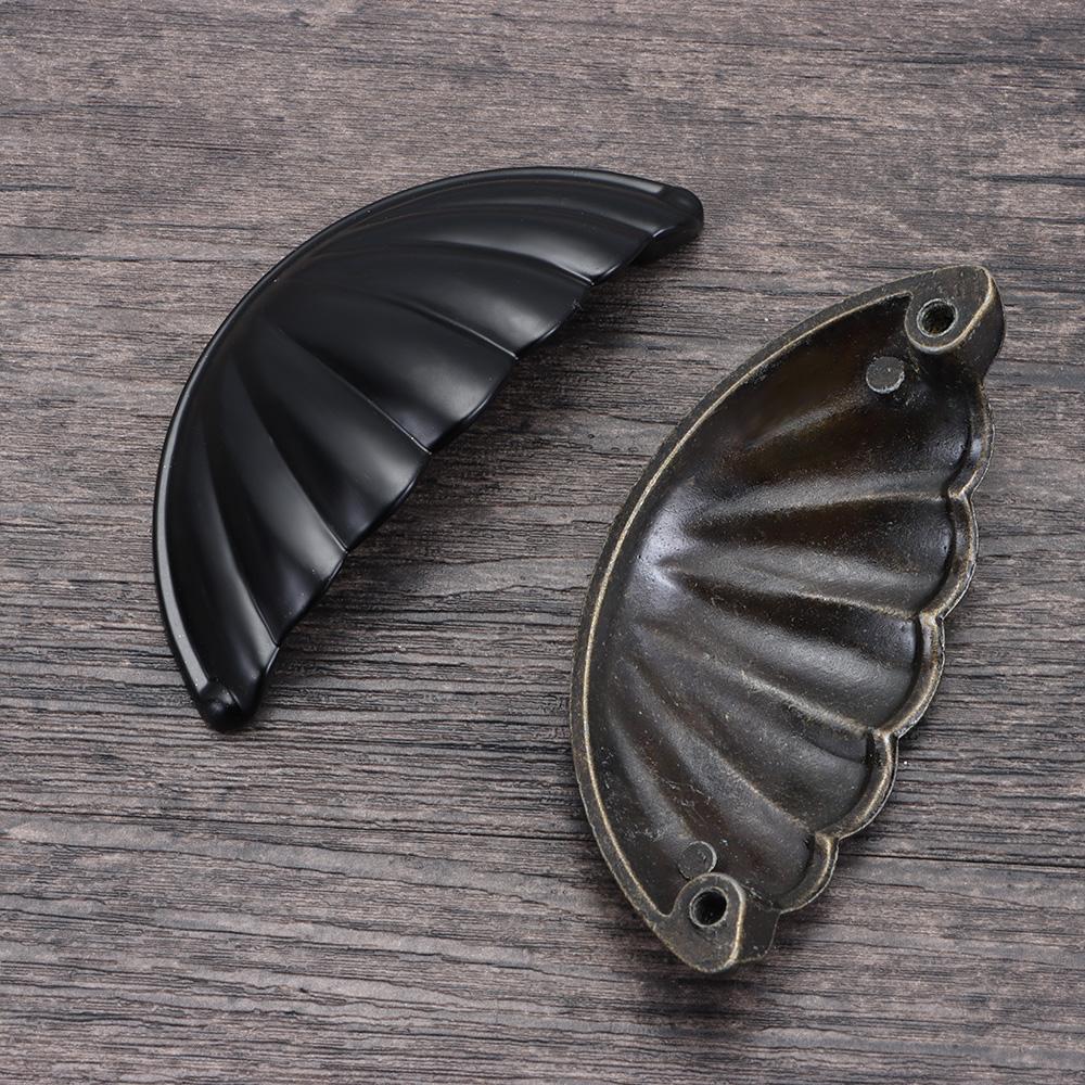 

Vintage Wardrobe Cupboard Furniture Fittings Drawer Knobs Shell Shape Cabinet Pulls Door Handles антична бронзова кольору