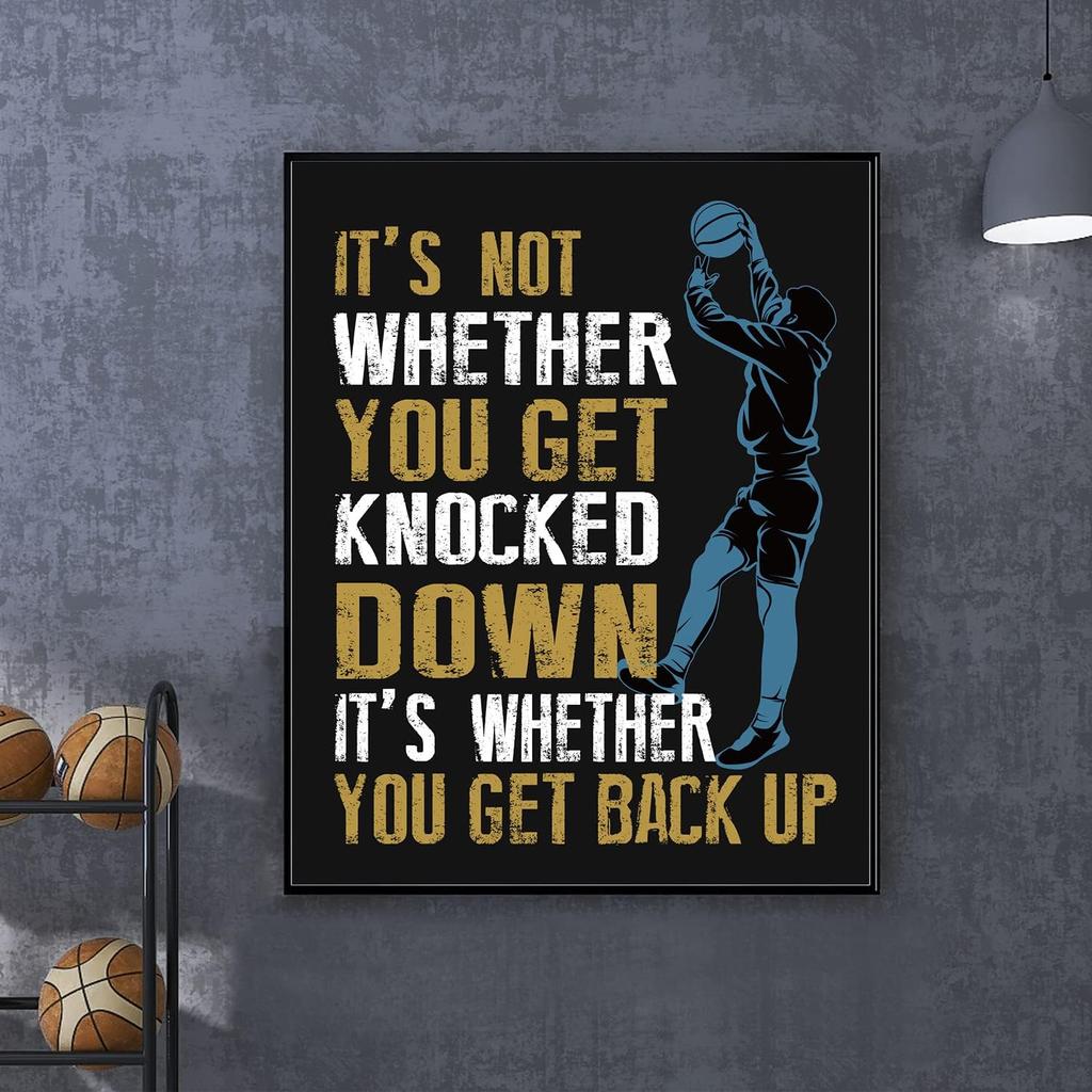 Pirational Quotes Basketball Posters - Motivational Sayings Art For Men, Kids & Teenagers - Wall Decor For Bathroom, Playroom & Classroom