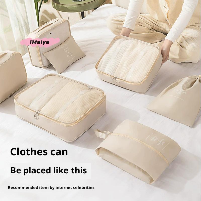 7Pcs Travel Storage Bag Set Luggage Organizer with Clothing Shoe Underwear Toiletry Sorting Bags for Easy Packing And Neatness